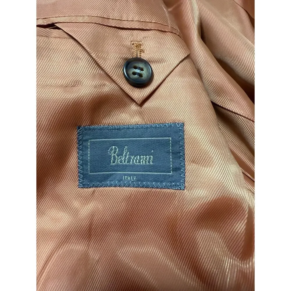 Super 120's Beltrami Italy Men’s Wool Suit Lite Beige - Made in Italy - Picture 6 of 16